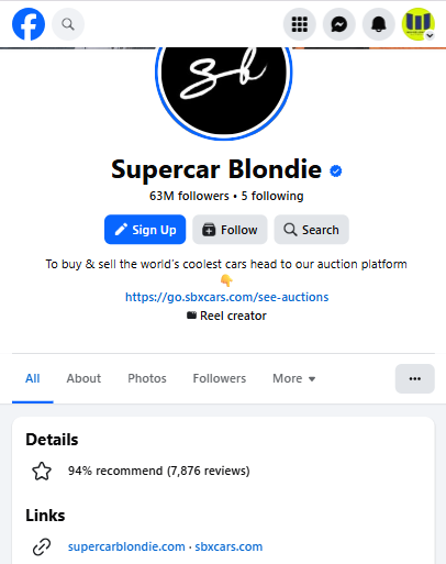Facebook profile